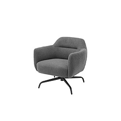 Avis Inside 75 Fauteuil lounge pivotant à 360° MATEO assise confortable piétement métal noir tissu anthracite