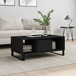 vidaXL Table basse Noir 90x50x36,5 cm Bois d'ingénierie