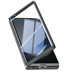 Avizar Coque pour Samsung Galaxy Z Fold 6 Porte-carte avec Verre Trempé Noir