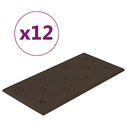 vidaXL Panneaux muraux 12 pcs Marron 60x30 cm Similicuir 2,16 m²