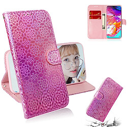 Wewoo Housse Coque Pour Galaxy A70 couleur unie boucle magnétique coloré horizontale étui en cuir PU avec titulaire et fentes cartes et portefeuille et lanière rose