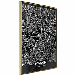 Paris Prix Affiche Murale Encadrée City Map London Dark 20 x 30 cm Or