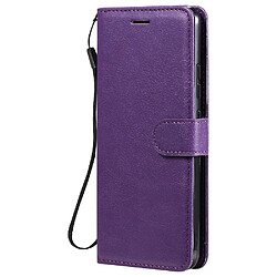 Etui en PU + TPU couleur unie avec support et sangle violet pour votre Realme C20/C21