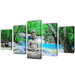 Decoshop26 Toile de décoration murale kit de 5 pièces 200x100cm bouddha DEC02024