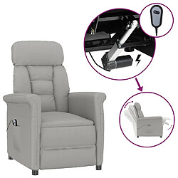 vidaXL Fauteuil inclinable électrique Gris clair Similicuir daim