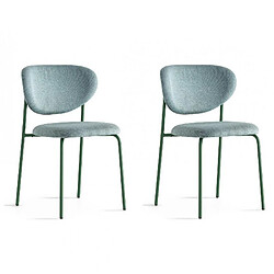 Inside 75 Lot de 2 Chaises COZY structure métal assise rembourré vert thym