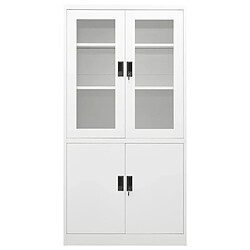 vidaXL Armoire de bureau Blanc 90x40x180 cm Acier