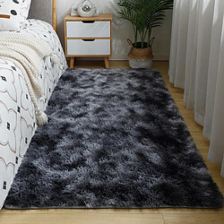 LUUCOZK Tapis à poils longs doux et moelleux pour chambre à coucher et salon - Gris foncé-160x200cm