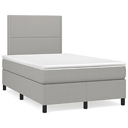 Maison Chic Lit adulte- Lit + matelas,Sommier à lattes de lit et matelas gris clair 120x190 cm tissu -GKD19648