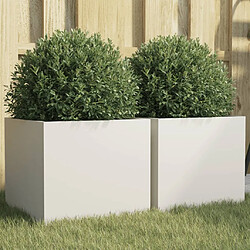 vidaXL Jardinières 2 pcs blanc 32x30x29 cm acier