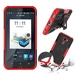 Xeptio Coque Asus Zenfone 3 Deluxe ZS570KL rouge Protektor Armor Silicone noir