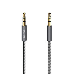 HAMA Câble audio avec jack de 3,5 mm "Elite", métal, doré, anthrac., 0,75 m