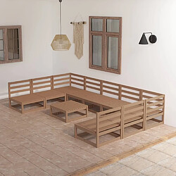 Maison Chic Salon de jardin 10 pcs - Table et chaises d'extérieur - Mobilier/Meubles de jardin Moderne bois de pin massif -MN39802