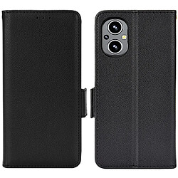 Etui en PU texture litchi, antichoc, fermeture magnétique avec support, noir pour votre OnePlus Nord N20 5G