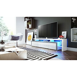 Avis Mpc Meuble TV Avola-anthracite Et Blanc Laqué 227 Cm Avec LED 52 X 227 X 35