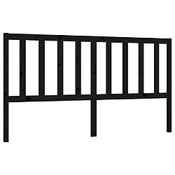 Maison Chic Tête de lit scandinave pour lit adulte,Meuble de chambre Noir 186x4x100 cm Bois massif de pin -MN49325