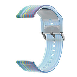 Bracelet en silicone 22mm, sangle couleur arc-en-ciel pour Samsung Galaxy Watch3 45mm/Huawei Watch GT 2/GT 3 Pro/Watch GT Runner - Arc-en-ciel bleu