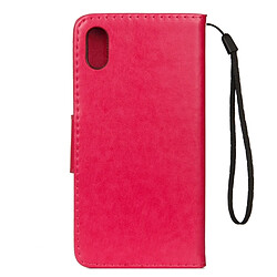 Avis Wewoo Housse Étui à rabat horizontal avec motif papillon en relief fente pour cartes, porte-monnaie & lanière iPhone XR Magenta