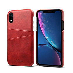 Wewoo Coque Souple Étui de protection Suteni Texture veau pour iPhone XR avec fentes cartes rouge