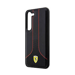 Ferrari Coque pour Galaxy S23 Design Perforé et Luxueux Noir