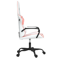 Avis vidaXL Chaise de jeu Blanc et rose Similicuir