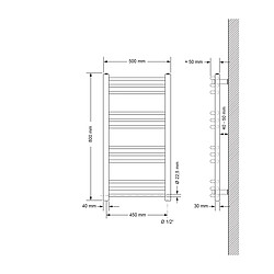 Acheter LuxeBath Radiateur Électrique Sahara Chrome Courbé 500x800 mm + Résistance 300W