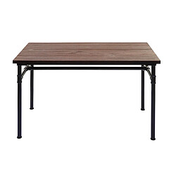 Mendler Table pour salle à manger HWC-H10b, bar, gastronomie, bois d'orme, standards MVG, noir-marron 120x70 cm