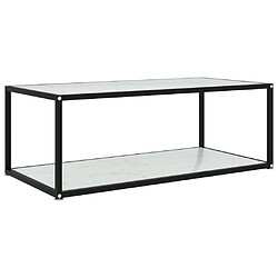 vidaXL Table basse Blanc 100x50x35 cm Verre trempé