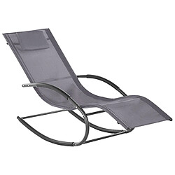 Beliani Chaise longue - Gris