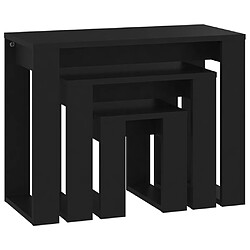 Acheter vidaXL Tables gigognes 3 pcs Noir Bois d'ingénierie