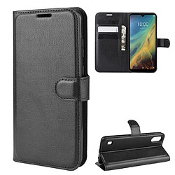 Etui en PU avec support noir pour votre ZTE Blade A5 2020