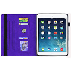 Wewoo Housse Étui Coque Pour iPad 10.2 pouces 2019 Motif mollet Etui en cuir estampé de conception double pliage avec titulaire et fentes cartes et fente stylo et bande élastique Violet pas cher