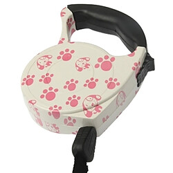 Wewoo Motif d'empreinte de chien rose 5m facile opération rétractable laisse