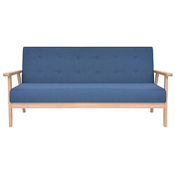 Avis Maison Chic Ensemble de canapés 3 pcs, Canapé droit Sofa pour Salon Tissu Bleu -GKD819011