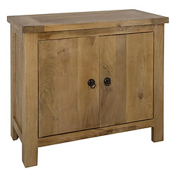 Pegane Buffet de 2 portes en bois Manguier - L. 90 x l. 40 x H. 80 cm