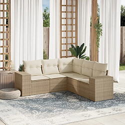 Maison Chic Salon de jardin avec coussins 5 pcs | Ensemble de Table et chaises | Mobilier d'Extérieur beige résine tressée -GKD85069