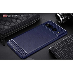 Htdmobiles Coque pour Google Pixel 7 Pro 5G - housse etui silicone gel carbone + film ecran - BLEU FONCE