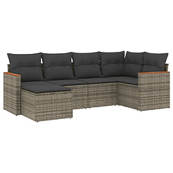 vidaXL Salon de jardin 6 pcs avec coussins gris résine tressée