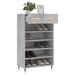 Acheter Maison Chic Armoire à Chaussures Gris béton,Meuble de Rangement à Chaussures 60x35x105 cm bois d'ingénierie -MN28659