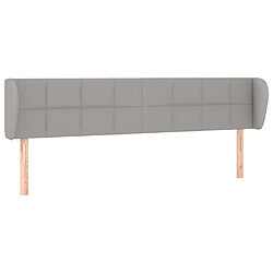 Maison Chic Tête de lit scandinave avec oreilles,meuble de chambre Gris clair 163x23x78/88 cm Tissu -MN42281