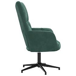 Avis vidaXL Chaise de relaxation Vert foncé Velours