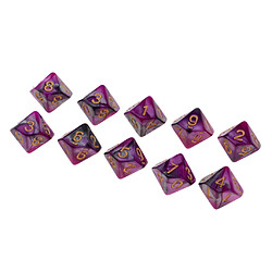 10x dés de jeu 16 dés 16mm dés pour jeux de société / enseignement des mathématiques violet et gris