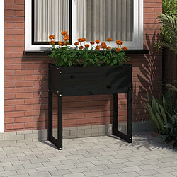 Maison Chic Jardinière,Bac à fleurs - pot de fleur Noir 78x40x81 cm Bois massif de pin -GKD77059