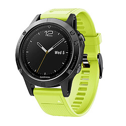 Bracelet en silicone sport avec boucle noire vert jaunâtre pour votre Garmin Fenix 5