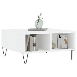 Avis Maison Chic Table basse,Table Console Table d'appoint, Table pour salon blanc 60x60x30 cm bois d'ingénierie -MN25320