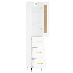 Avis vidaXL Buffet haut Blanc 34,5x34x180 cm Bois d'ingénierie