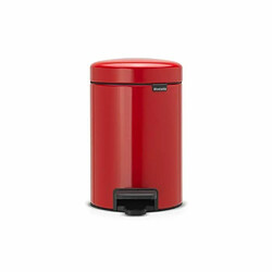 Brabantia 112140 Poubelle à Pédale Newicon avec Seau en Plastique, 3 L - Rouge Passion