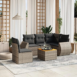 Maison Chic Salon de jardin 6 pcs avec coussins | Ensemble de Table et chaises | Mobilier d'Extérieur gris résine tressée -GKD51769