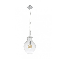 Luminaire Center Suspension design 1 ampoule Chrome poli pas cher