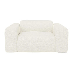 Avis Vente-Unique Canapé 3 places et fauteuil en tissu bouclette blanc POGNI de Maison Céphy